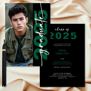 Moderne, mutige Grüne Typografie-Grad-Ankündigung Einladung