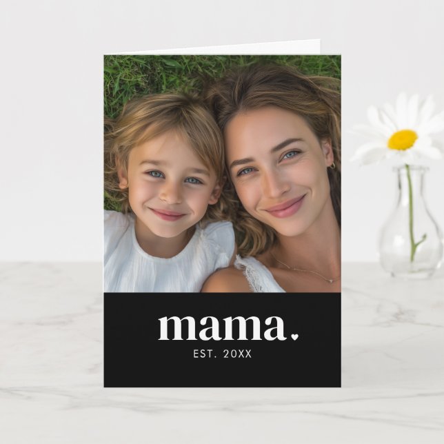 Moderne mutige Mama Foto Karte (Kleine Pflanze)
