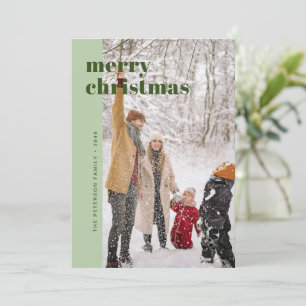 Moderne mutige Salbeigrüne Frohe Weihnachten Foto