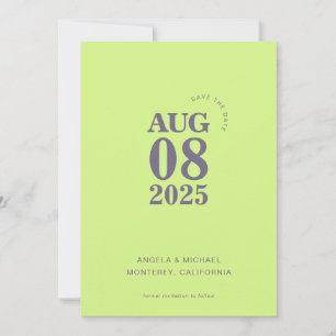 Moderne, mutige Save the Date Hochzeitseinladung Einladung