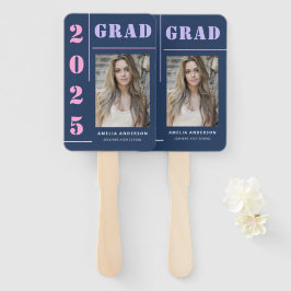 Moderne, mutige Typografie Blue Foto Graduation Pa Fächer