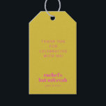 Moderne, mutige Typografie Gelb Pink Bat Mitzvah Geschenkanhänger<br><div class="desc">Personalisierte moderne,  mutige Typografie - Rosa und Gelb - Bat Mitzvah - Geschenkstempel</div>