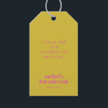 Moderne, mutige Typografie Gelb Pink Bat Mitzvah Geschenkanhänger<br><div class="desc">Personalisierte moderne,  mutige Typografie - Rosa und Gelb - Bat Mitzvah - Geschenkstempel</div>