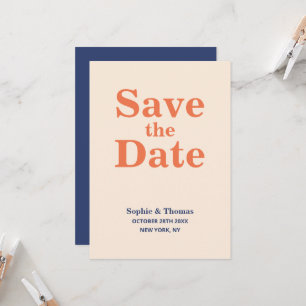 Moderne, mutige Typografie-Hochzeit rettet das Dat Einladung