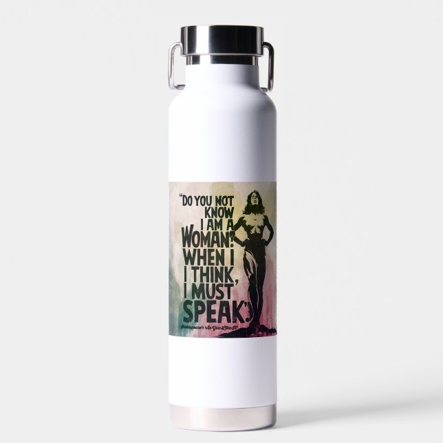 Moderne, mutige Typografie künstlerische Feministi Trinkflasche (Vorne)