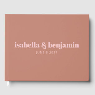 Moderne, mutige Typografie Terracotta und rosa Hoc Gästebuch