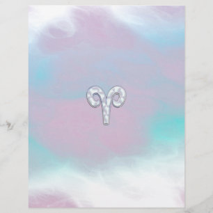Moderne Mutter Perle Stil Aries Zodiac Symbol