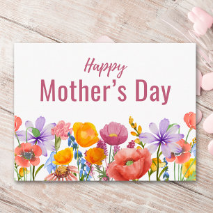 Moderne Muttertags-Karte für Mama - Florale Wildbl Feiertagspostkarte