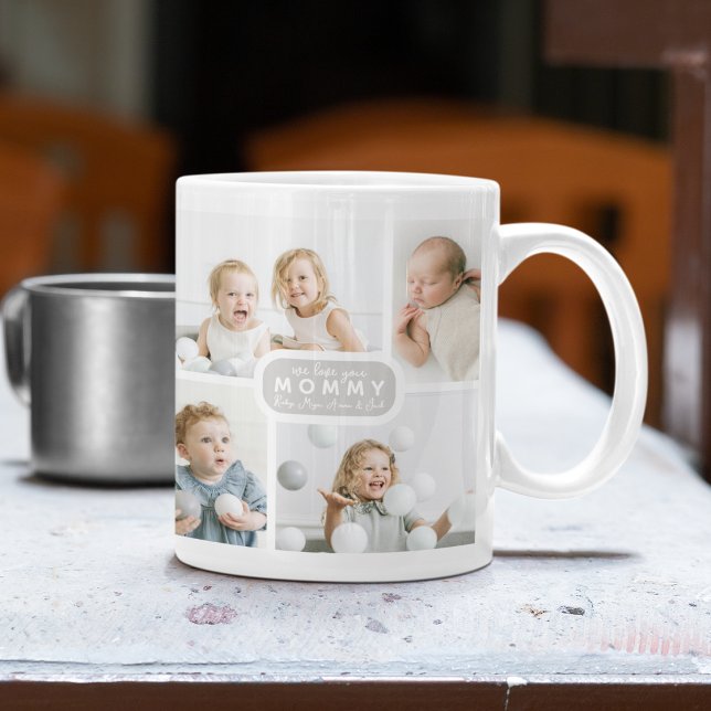 Moderne Mutti 4 Foto Grau Kaffeetasse (Von Creator hochgeladen)