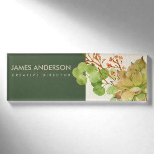 MODERNE NACHFOLGENDE CACTUS ORANGE FLORAL WATERCOL NAMENSCHILD