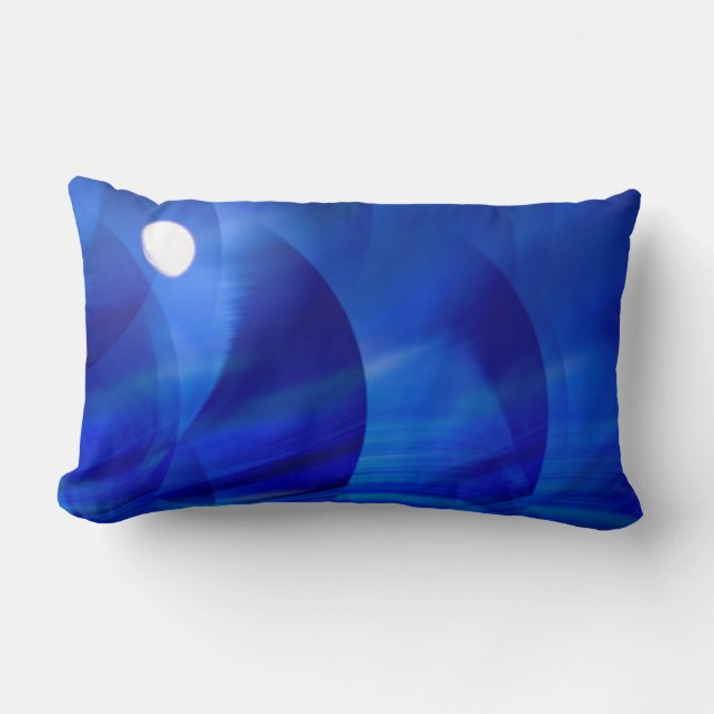 Moderne nächtliche blaue Farbe Abstrakt Lendenkissen (Vorderseite)