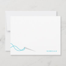 Moderne Nadel und Faden in Aqua-Nähen