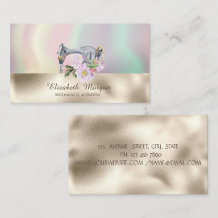 Moderne Nähmaschine Holographic Gold Visitenkarte