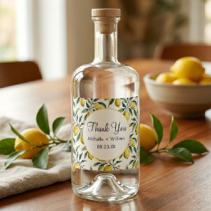 Moderne nahtlose Muster-Wasserfarbe-Hochzeit-Limet Alkoholflaschenetikett