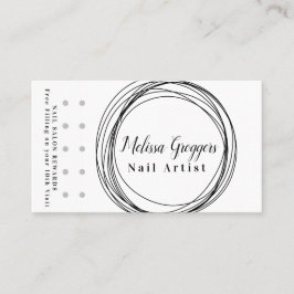 Moderne Nail Artist Logobelohnung Schwarzes Rundsc Visitenkarte