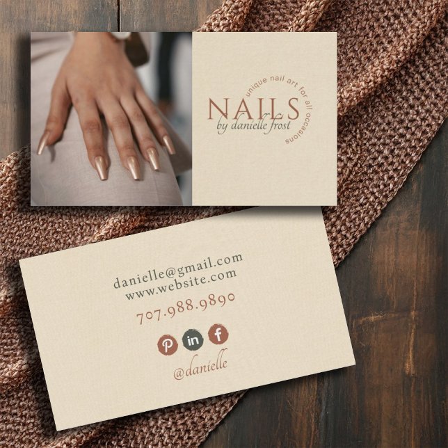 Moderne Nail Tech Foto Business Card Visitenkarte (Von Creator hochgeladen)