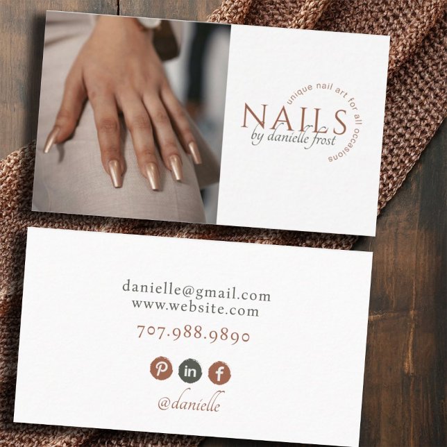 Moderne Nail Tech Foto Business Card Visitenkarte (Von Creator hochgeladen)