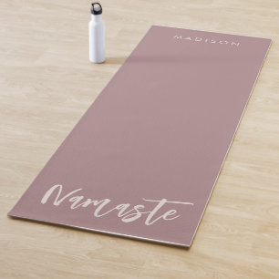Moderne Namaste Name Rosen Brown Yogamatte
