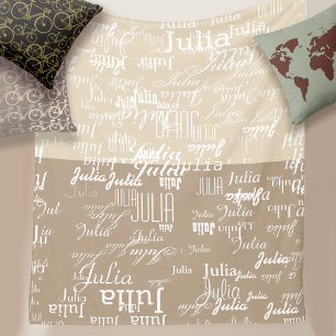 moderne Namensgebung auf beige & taupe Fleecedecke