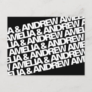 Moderne Namenshochzeit speichern das Datum Ankündigungspostkarte