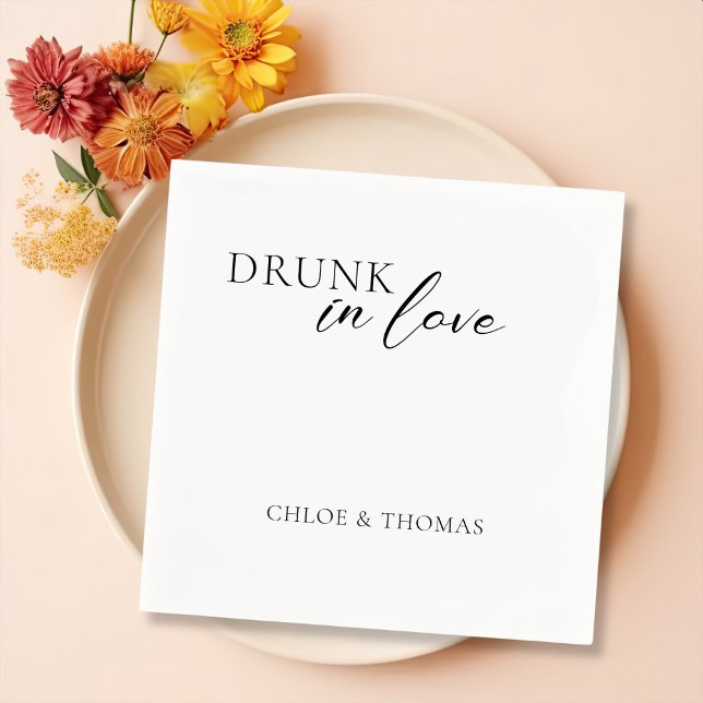 Moderne Napkins "Betrunken in Liebe" für Hochzeits Serviette (Von Creator hochgeladen)