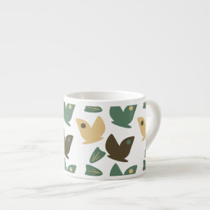 Moderne Natur Schmetterling Botanik Grün Espressotasse