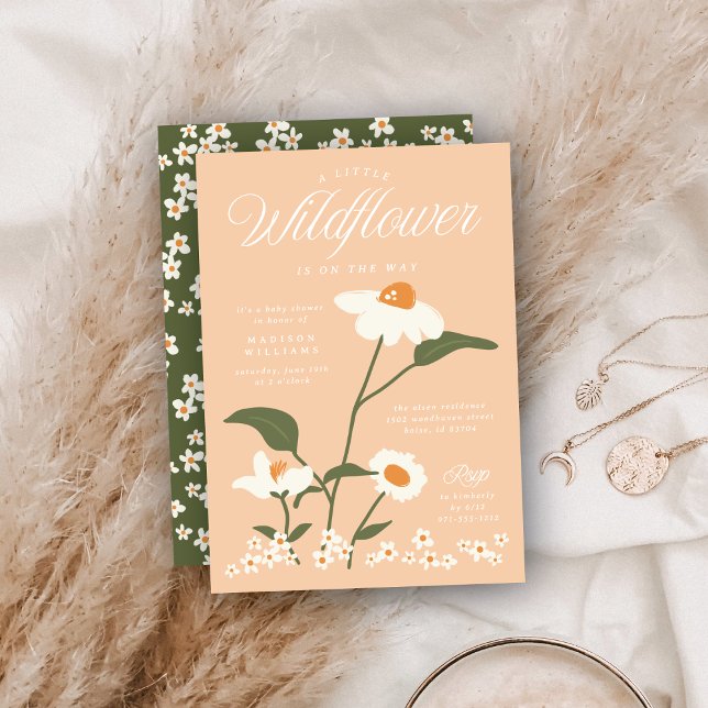 Moderne Natur Themenjunge Wildblume in Bloom Einladung (Von Creator hochgeladen)