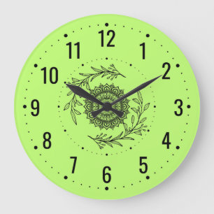 Moderne, naturbelassene Dekoration - grüne Außenfa Große Wanduhr
