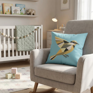 Moderne Naturinspirierte Geometrische Vogel Kissen