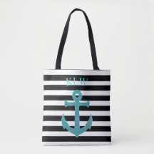 Moderne Nautic Anchor Tote Bag