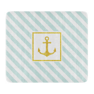 Moderne Nautic Design Imitate Glitzer Anchor Schneidebrett