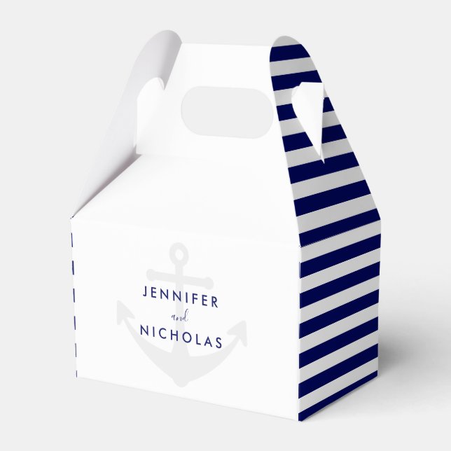 Moderne Nautical Anchor-Hochzeit Geschenkschachtel (Vorderseite)
