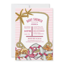 Moderne Nautical Girl Baby Dusche