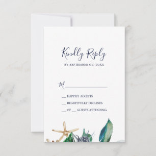 Moderne Nautik   Green Simple RSVP Card