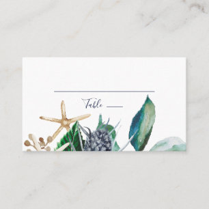 Moderne Nautik Greenery Flat Wedding Platzkarte