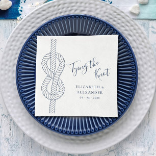 Moderne Nautik verbindet die Hochzeit des Knotens Serviette