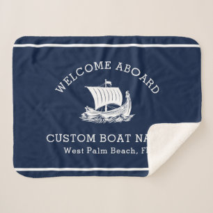 Moderne nautische benutzerdefinierte Bootname und  Sherpadecke