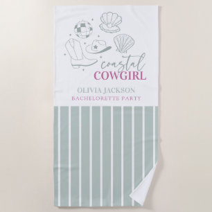 Moderne nautische Cowgirl-Junggesellinnenparty an  Strandtuch