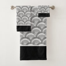 Moderne nautische Seashell Grau Muscheln Schwarz