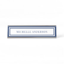 Moderne Navy Blau Chic Double Border Elegant