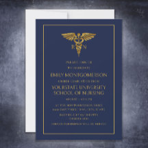 Moderne Navy-Blau-Gold-Schwesternschule RN-Absolve
