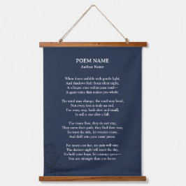 Moderne Navy-Blau-Schreibmaschine Individuelles Ge Wandteppich Mit Holzrahmen