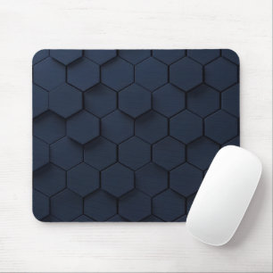 Moderne Navy-Blau-Sechseck-3D-Struktur Mousepad
