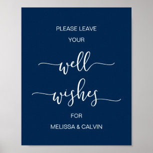 Moderne Navy-Blau-Typografie, herzliche Glückwünsc Poster