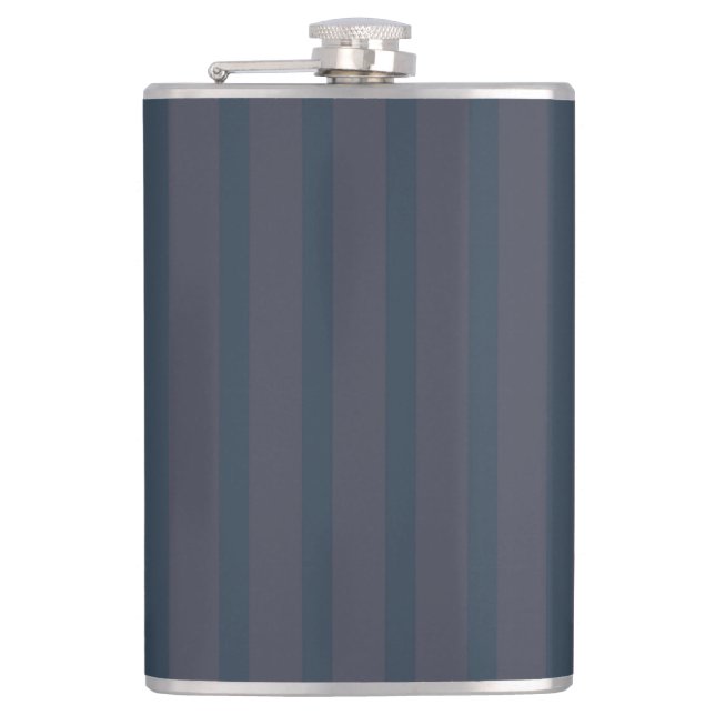 Moderne Navy Blau und Pflaumengestelle, 8oz. Flachmann (Vorderseite)