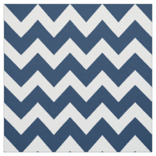 Moderne Navy-Blau und Weiße Chevron-Streifen-Muste Stoff