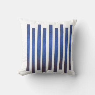 Moderne Navy-Blau-Wasserfarb-Streifen-Wurfkissen Kissen