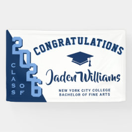Moderne Navy Blue Abschluss Class 2025 Party Banner