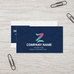 Moderne Navy-Blue Creative Gradient-Logo Visitenkarte