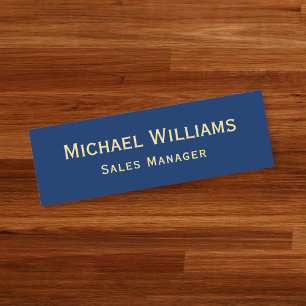 Moderne Navy Blue Gold Mitarbeiter Business Office Namensschild